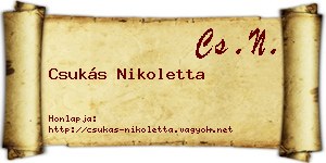 Csukás Nikoletta névjegykártya