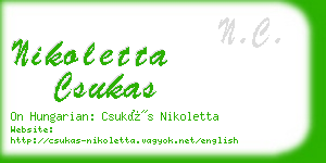 nikoletta csukas business card